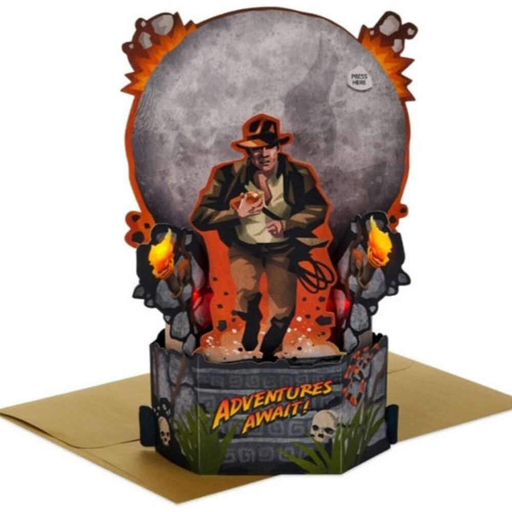 2 pack of Indiana Jones Adventure Awaits Pop Up Card & Music Theme Song